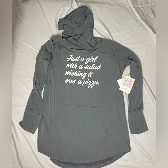 LuLaRoe Amber lightweight gray  hoodie NEW with tags - Picture 2 of 9